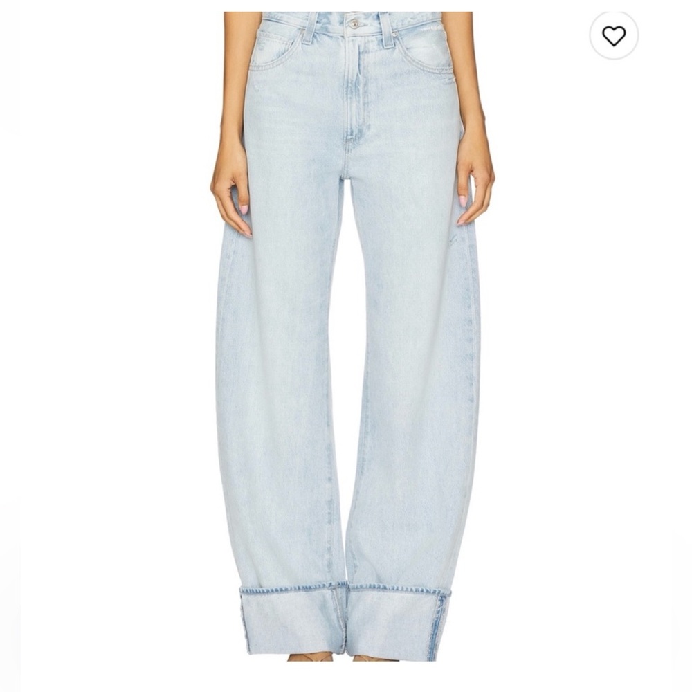 PAIGE Light Wash Wide Leg Jeans
